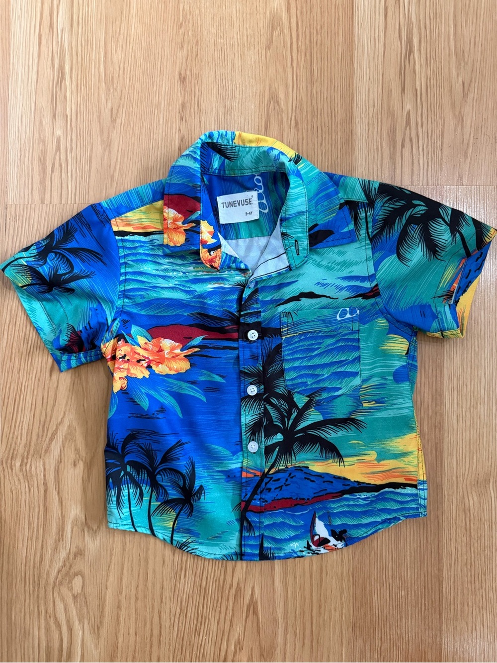 TUNEVUSE Hawaiian Button Down Kids Shirt 3T 4T
